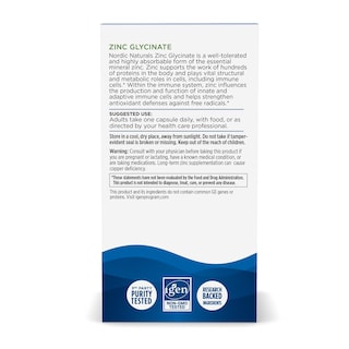 Foto 3 | Venta Internacional - Suplemento de Glicinato de Zinc Nordic Naturals 20 mg 60 Cápsulas