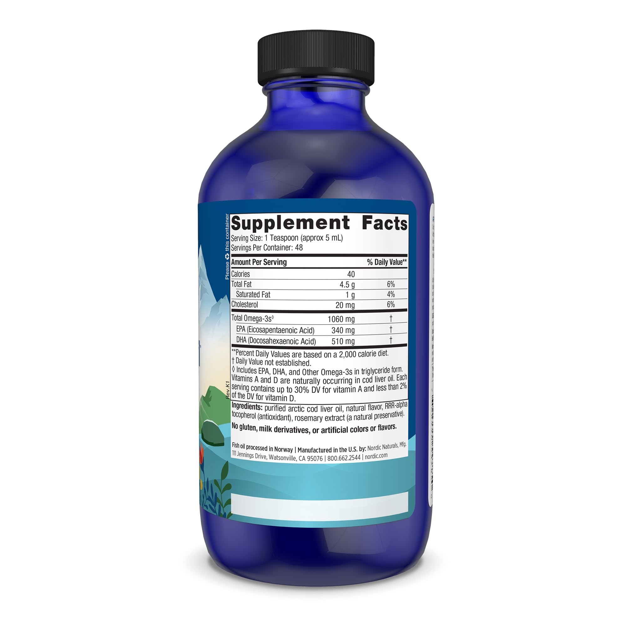 Foto 5 pulgar | Venta Internacional - Suplemento de Aceite de Hígado de Bacalao Ártico Nordic Naturals 240 ml