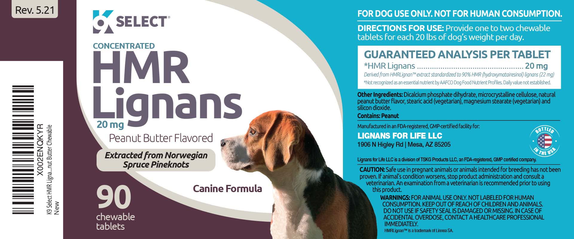 Foto 4 pulgar | Venta Internacional - Suplemento K9 Select Hmr Lignans, 20 Mg, Para Perros Medianos, 90 Comprimidos