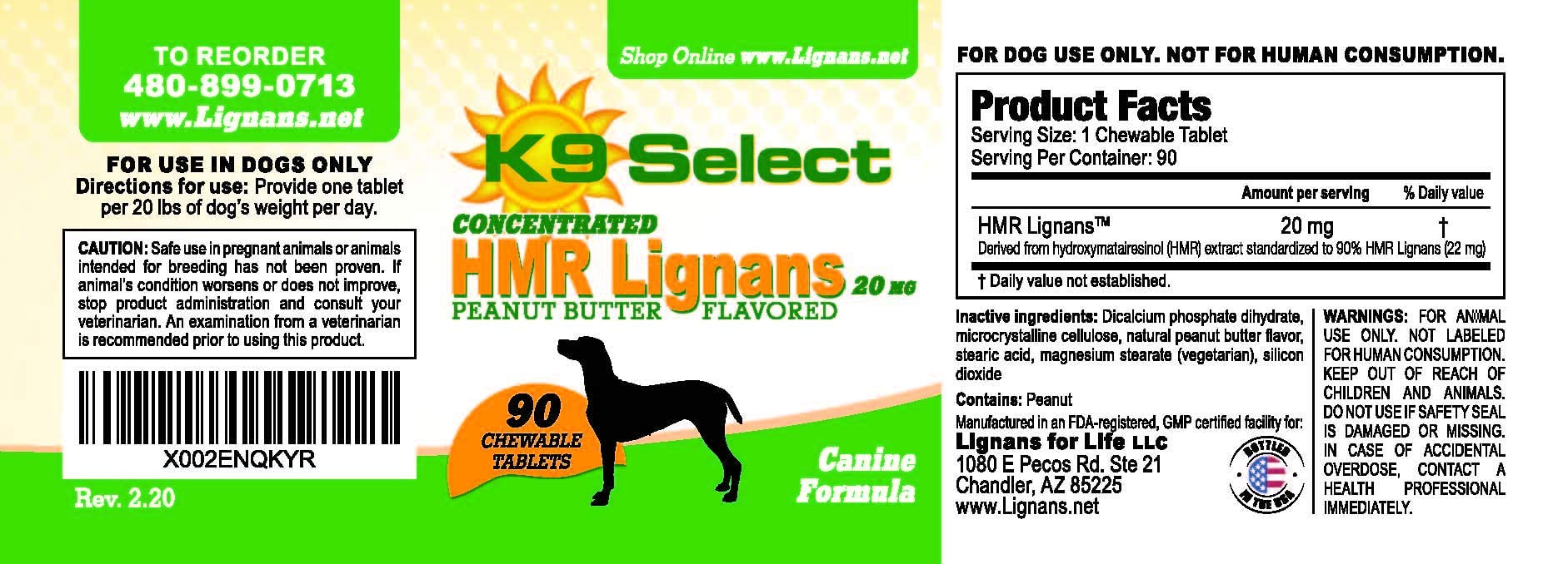 Foto 6 pulgar | Venta Internacional - Suplemento K9 Select Hmr Lignans, 20 Mg, Para Perros Medianos, 90 Comprimidos