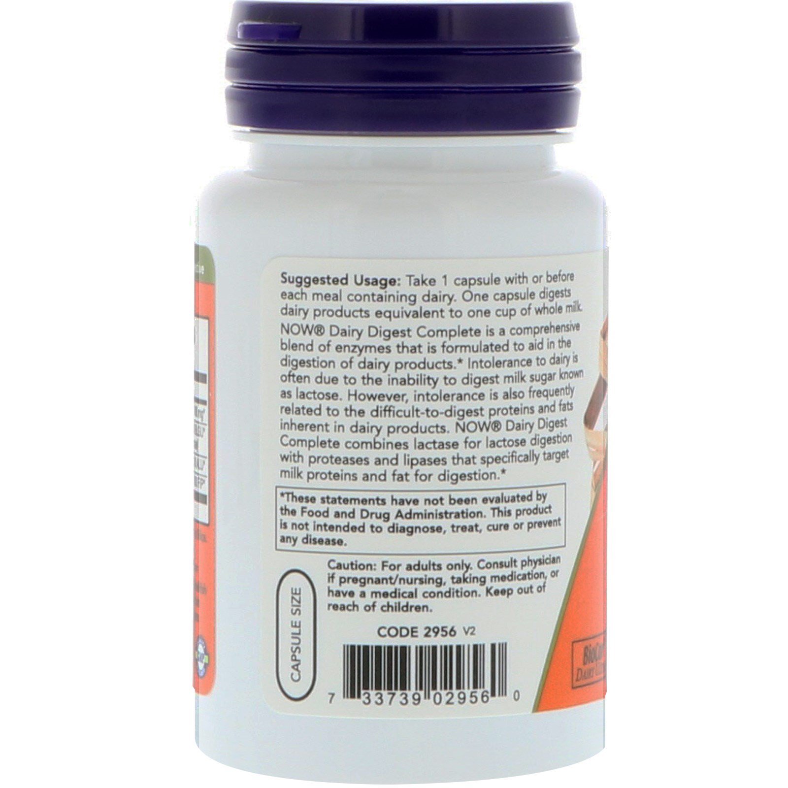 Foto 3 | Venta Internacional - Supplement Now Dairy Digest Complete 90 Cápsulas Vegetarianas