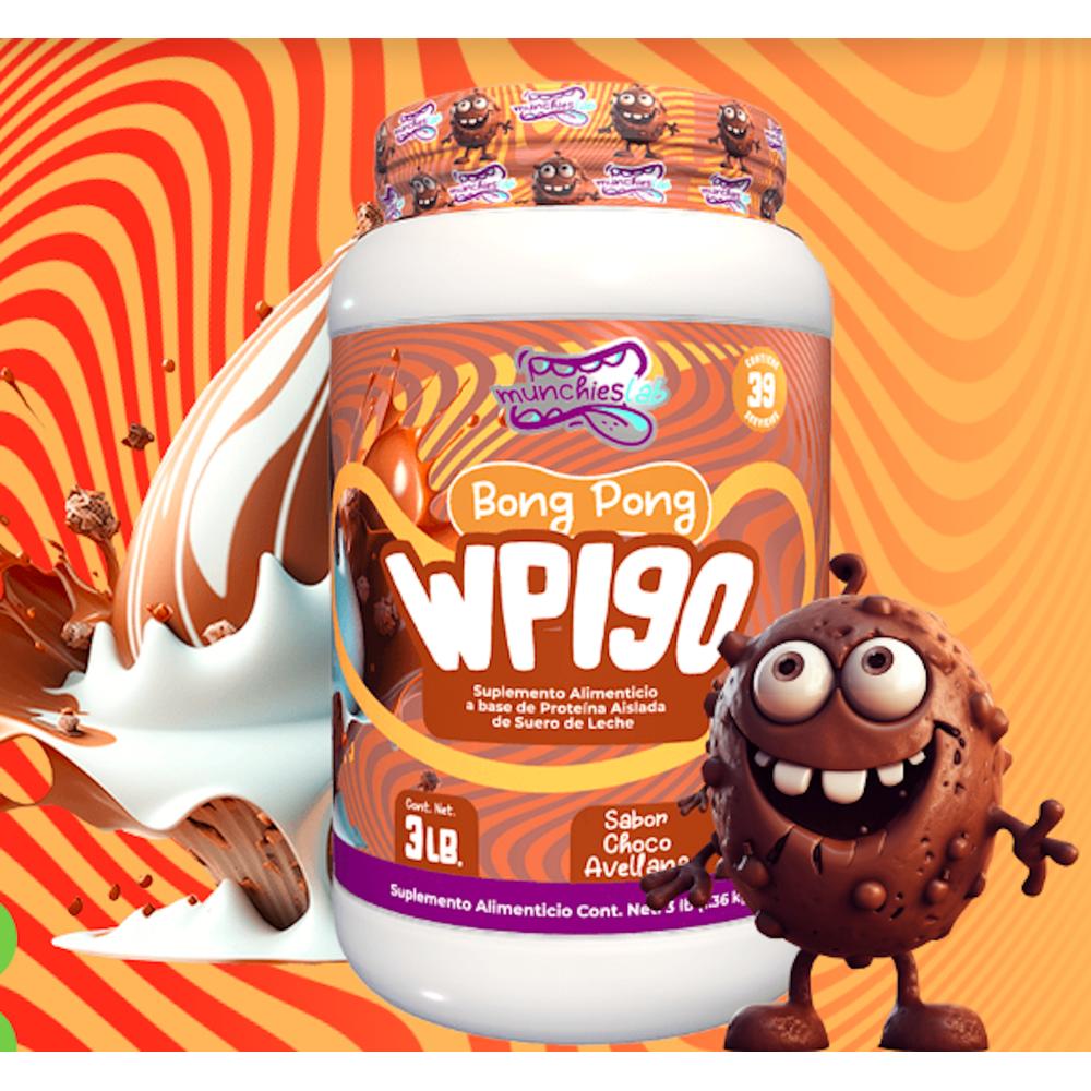 Foto 3 pulgar | Suplemento Munchies Lab Bong Pong Proteina Wpigo Choco Avellana 3 libras