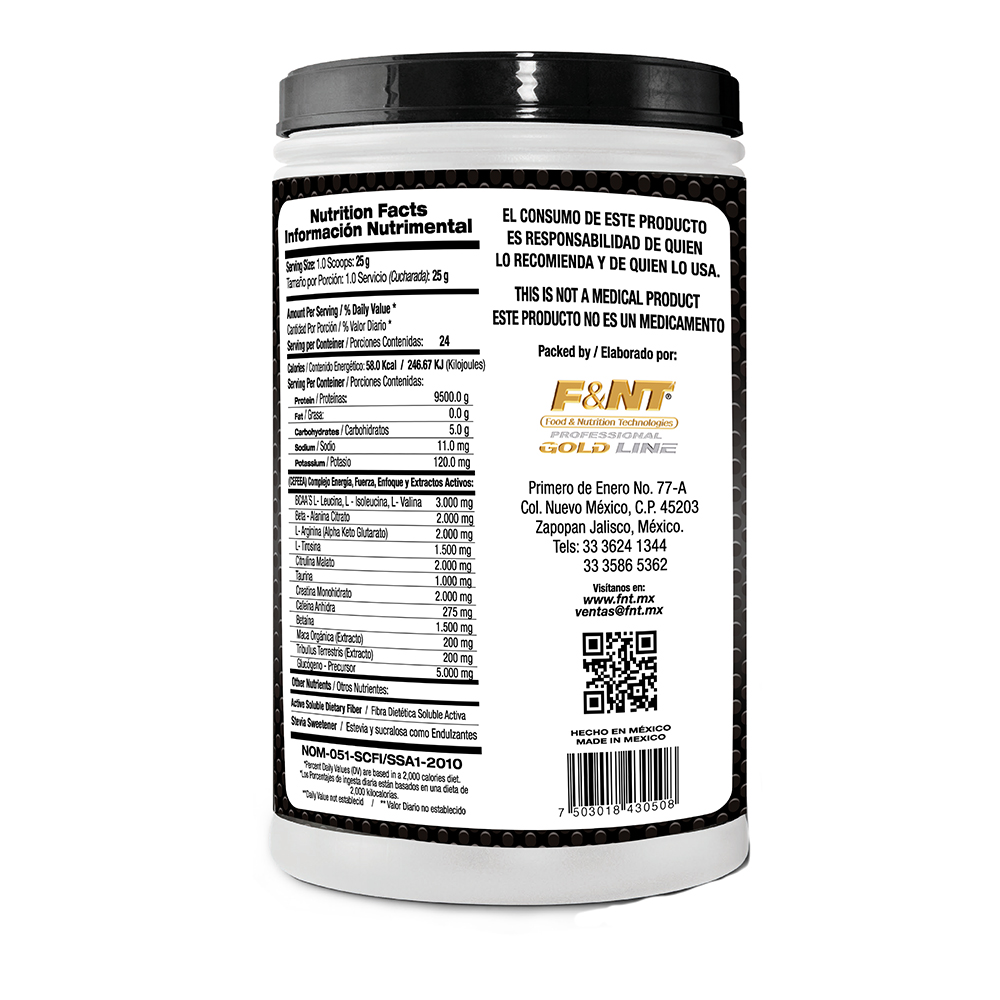 Foto 4 pulgar | Pre Workout F&nt Con Aminoácidos Bcaas Sabor Mora Azúl 600 Gr
