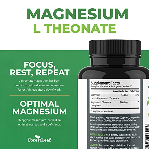 Foto 4 pulgar | Venta Internacional - Suplemento De L-treonato De Magnesio Forestleaf 2000 Mg