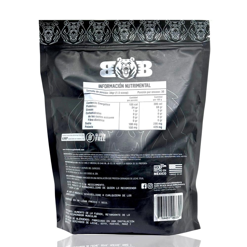 Foto 4 pulgar | Proteína Zero Carbs 1 kg Galleta 30 Serv Isolatada Blackbear