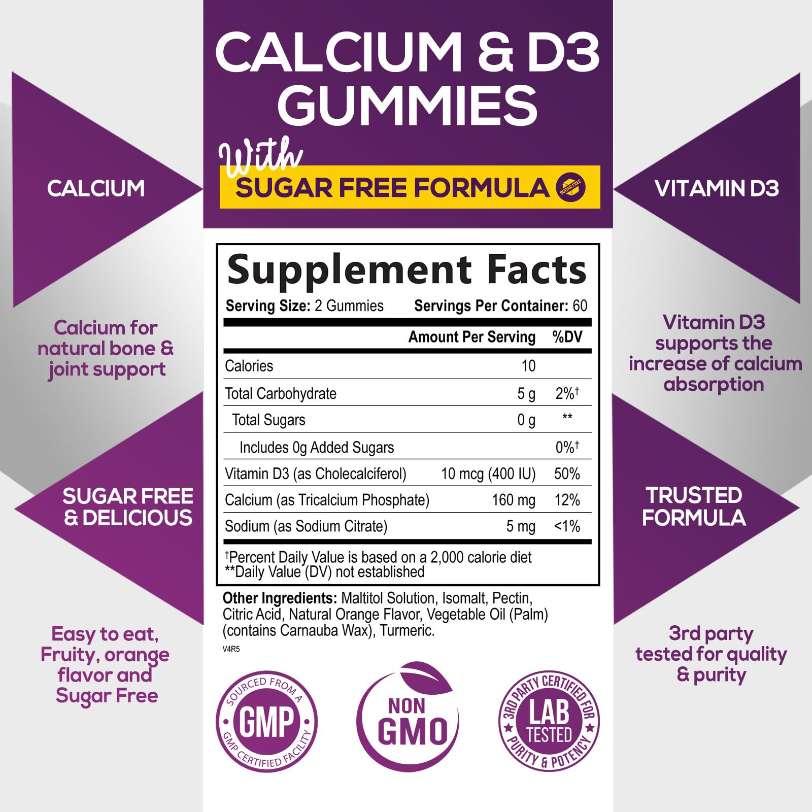 Foto 3 pulgar | Venta Internacional - Gominolas Calcium Gummy Bites Nature's Nutrition, 120 Gomitas Sin Azúcar