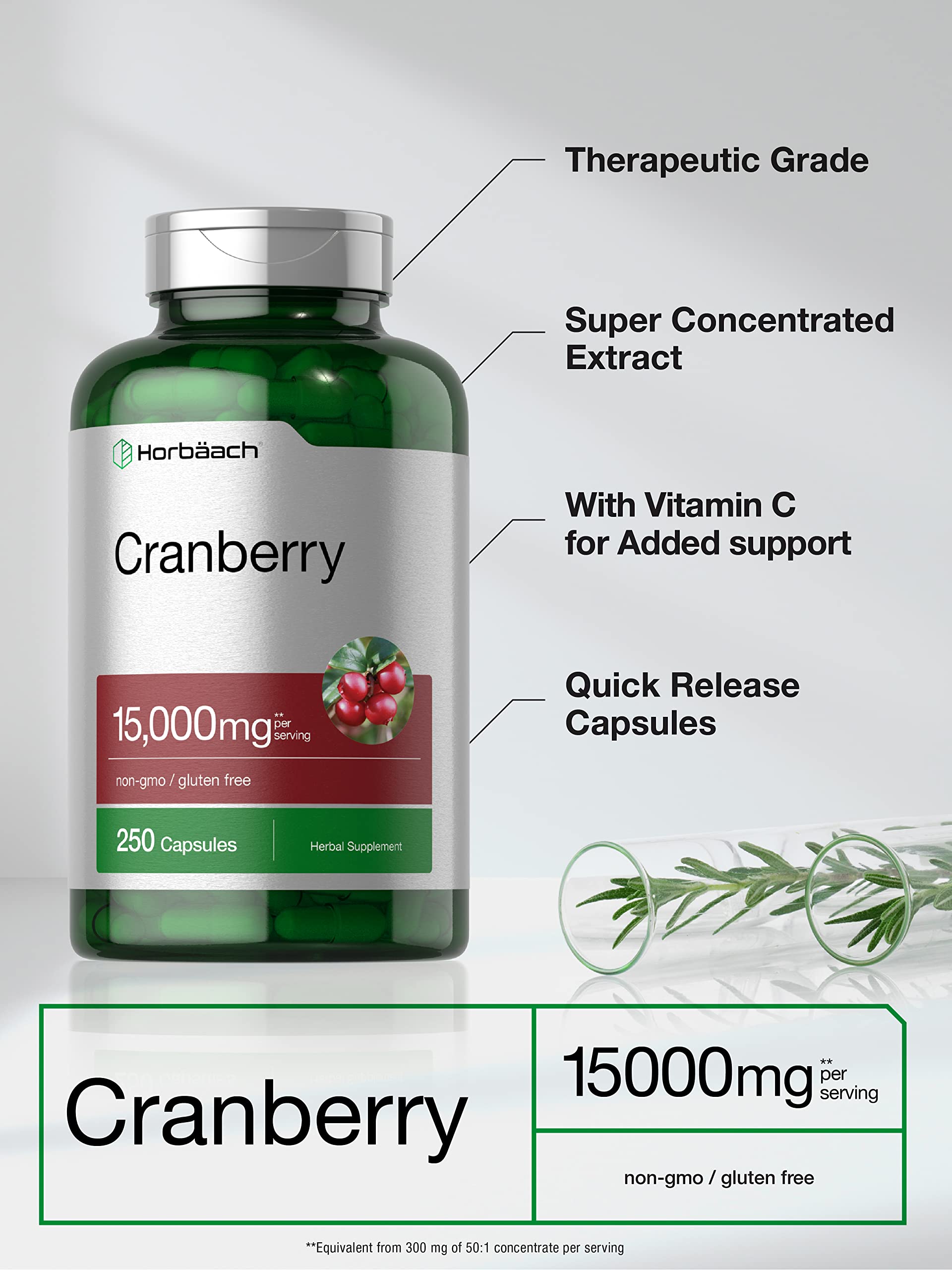 Foto 3 | Venta Internacional - Suplemento De Píldoras De Arándano, 1500 Mg, Más Vitamina C, 250 Cápsulas