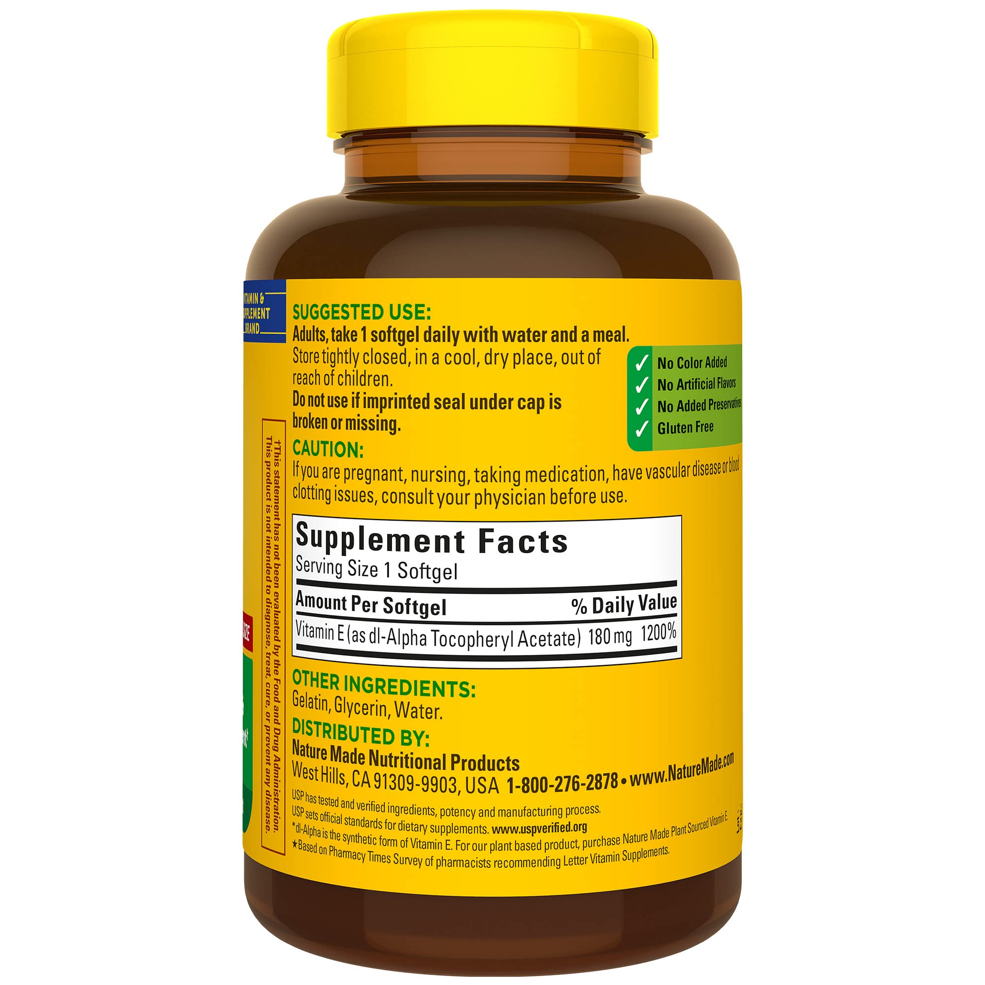 Foto 9 pulgar | Venta Internacional - Vitamina E Nature Made 180 Mg (400 Ui) De Dl-alpha 300 Cápsulas Blandas