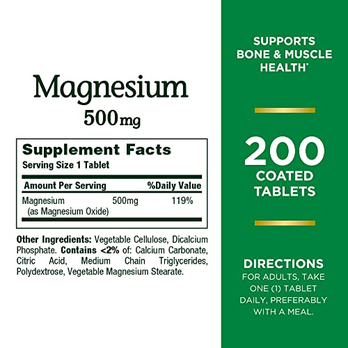 Foto 3 pulgar | Venta Internacional - Tabletas De Magnesio Nature's Bounty 500 Mg