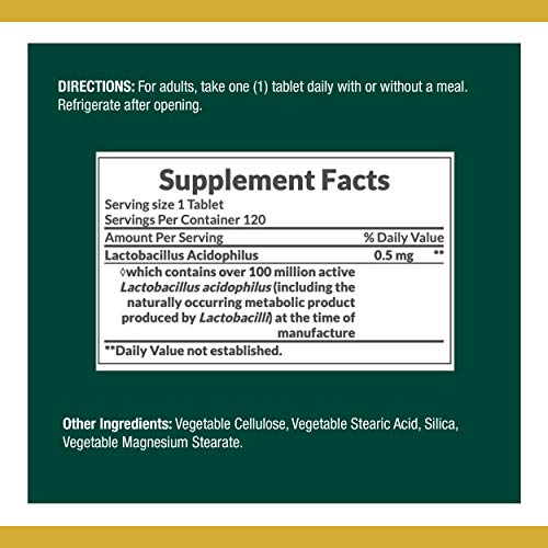 Foto 9 pulgar | Suplemento Nature's Bounty Probiotics Acidophilus 120 Comprimidos - Venta Internacional.