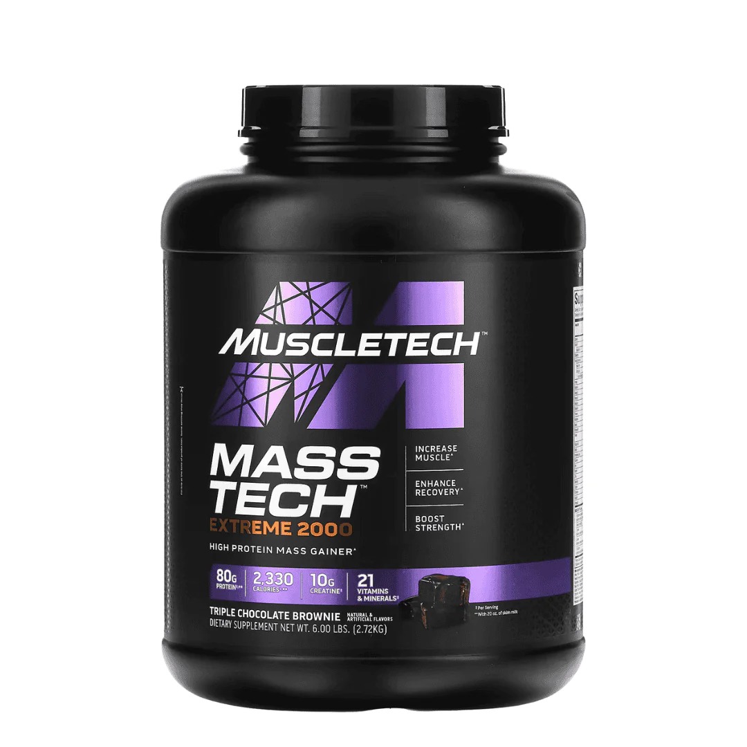 Proteína MuscleTech Mass Tech Extreme 2000 6 lb 5 Servicios Triple Chocolate Brownie $1,049