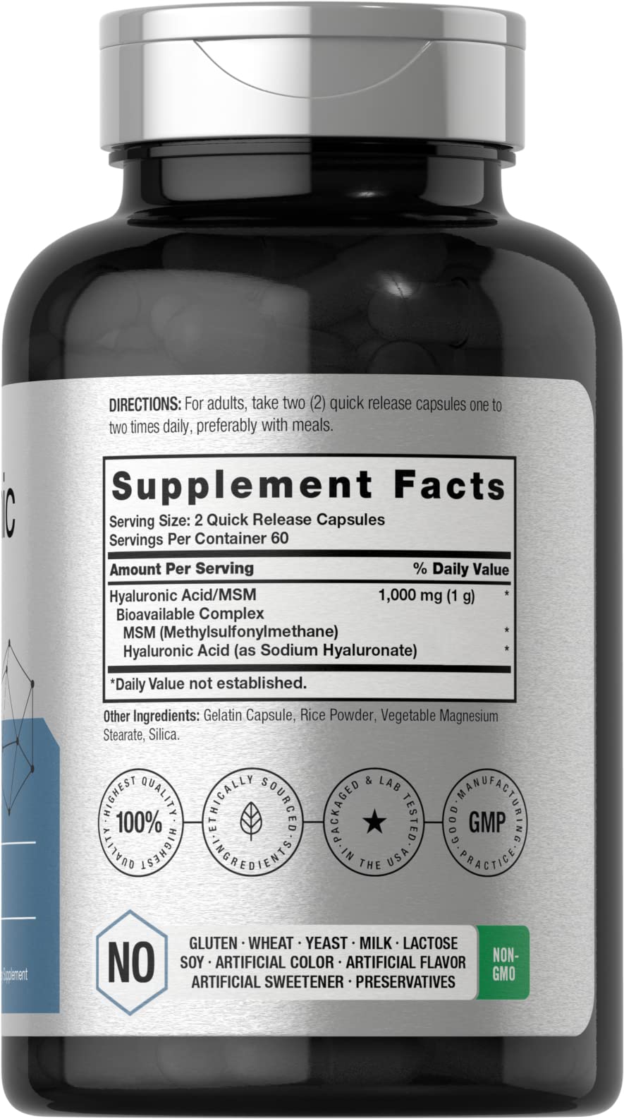Foto 3 pulgar | Venta Internacional - Cápsulas De Ácido Hialurónico Horbäach 1000 Mg 120