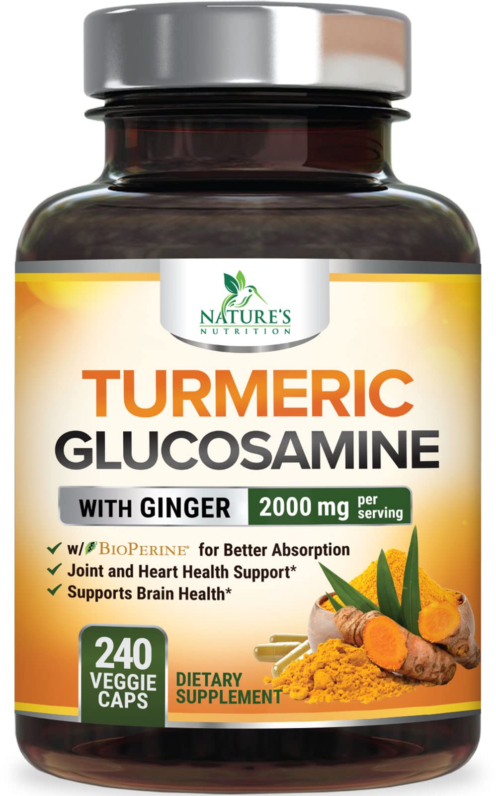 Foto 2 pulgar | Venta Internacional - Suplemento De Curcumina De Cúrcuma De Nature's Nutrition 2000 Mg 240 C