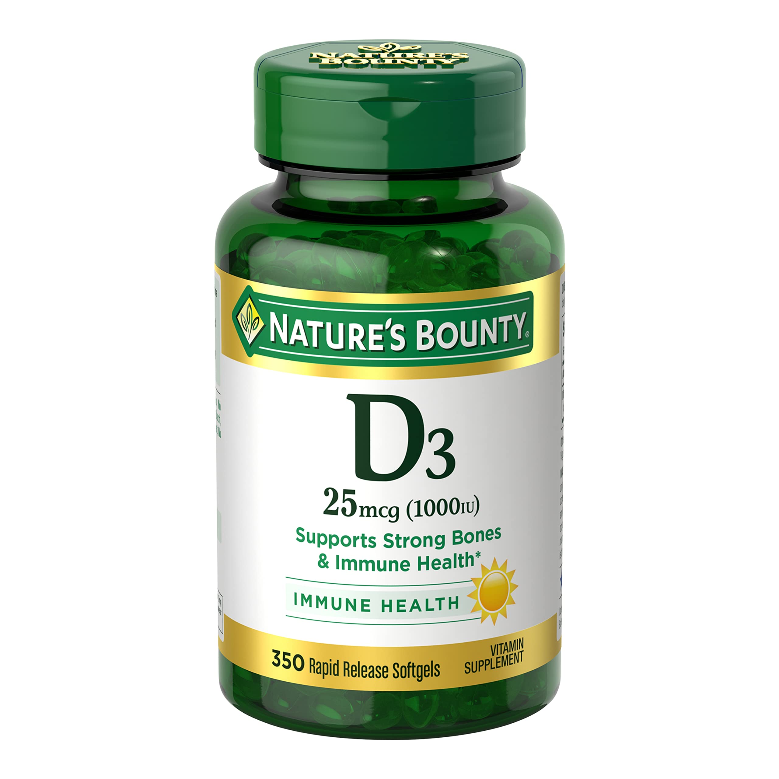 Foto 2 pulgar | Venta Internacional - Cápsulas Blandas De Vitamina D3 Nature's Bounty 1000 Ui, 350 Cápsulas Blandas