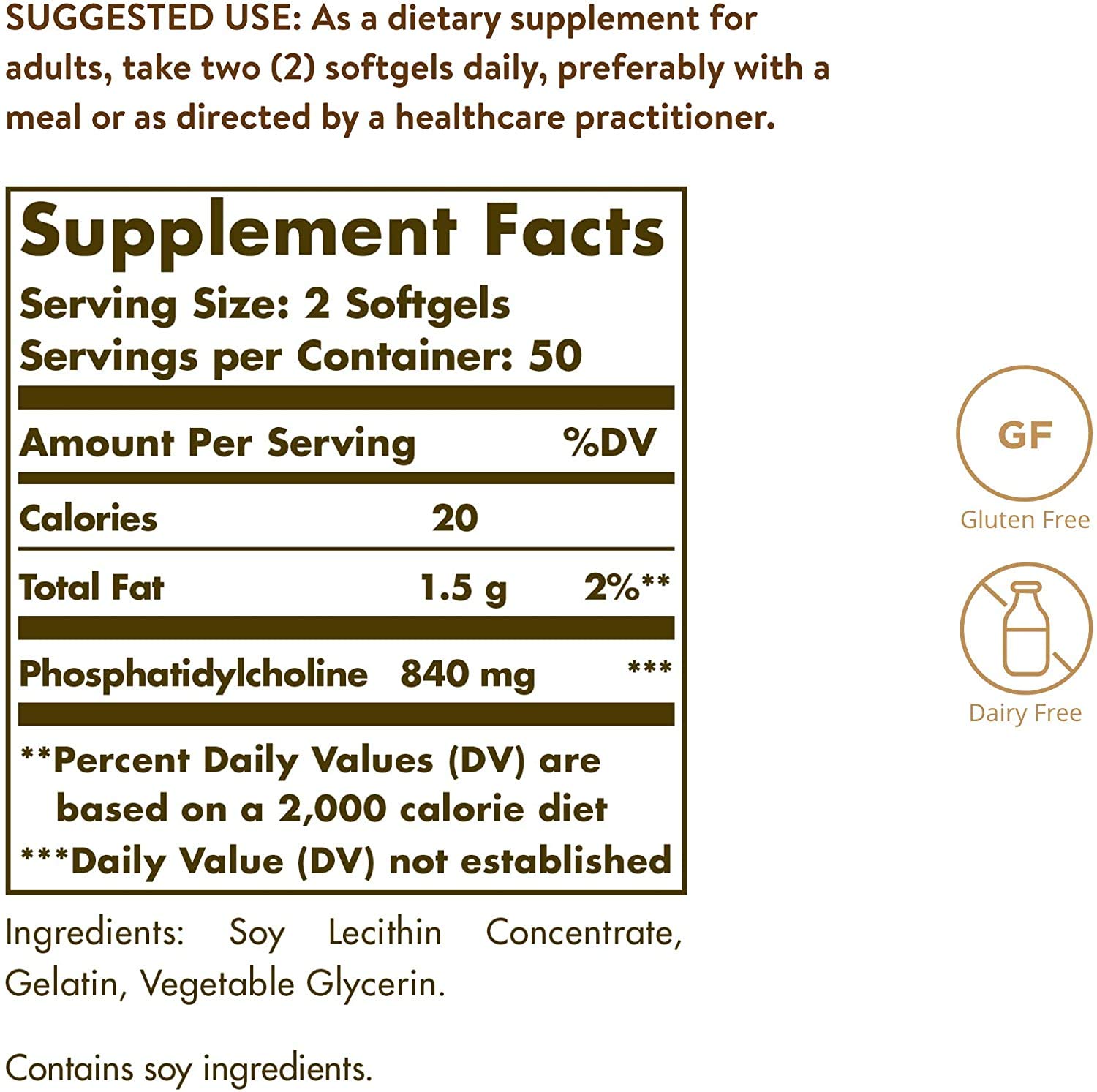 Foto 3 pulgar | Venta Internacional - Softgels Solgar Fosfatidilcolina Para La Función Cognitiva