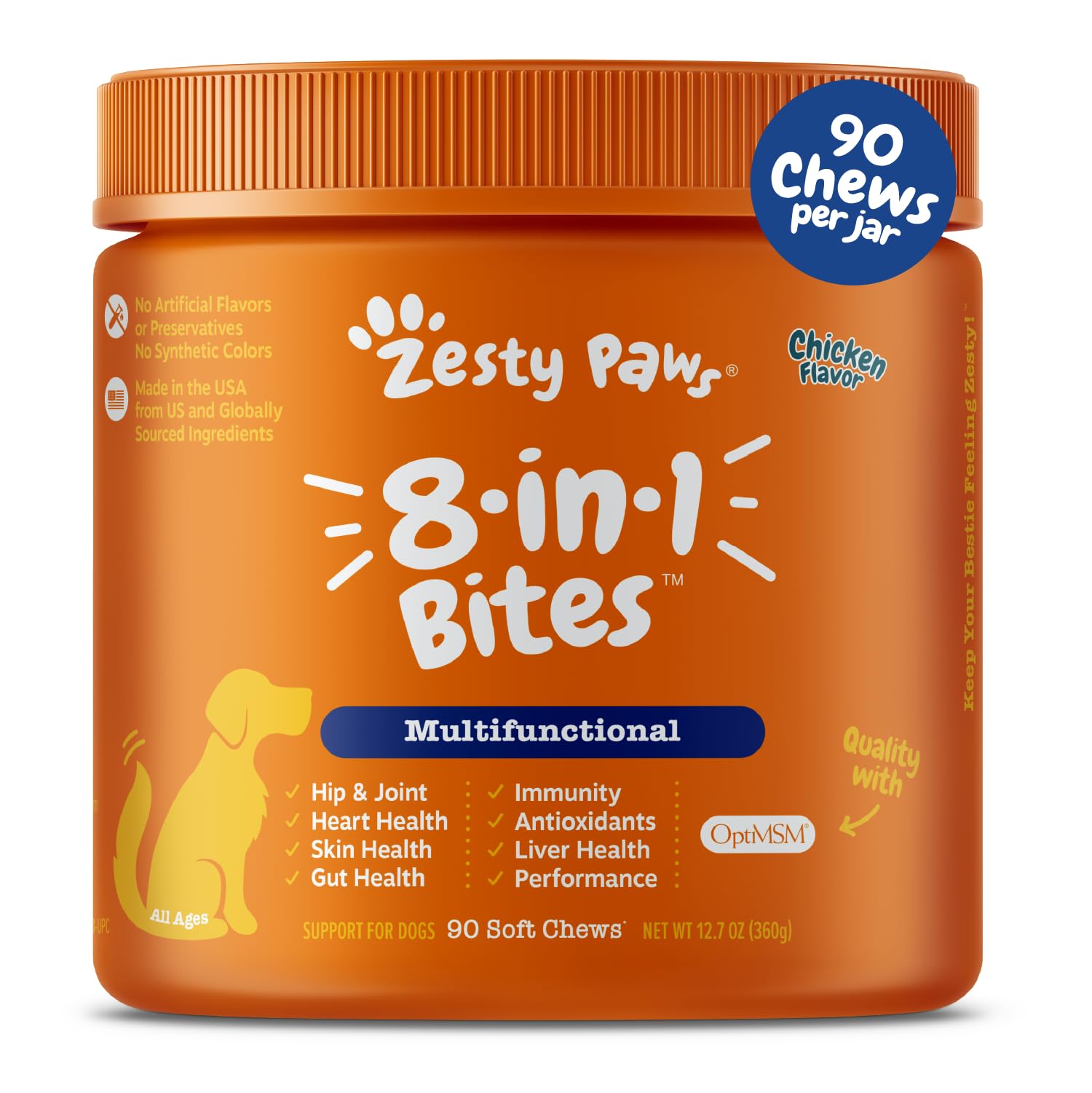 Venta Internacional - Golosinas Multivitamínicas Supplement Zesty Paws Para Perros, 90 Unidades