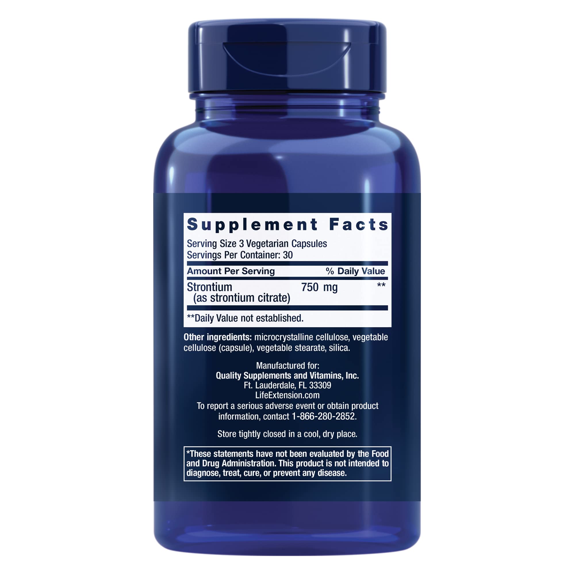 Foto 3 pulgar | Venta Internacional - Supplement Life Extension, Cápsulas De Estroncio, 750 Mg, 90 Cápsulas