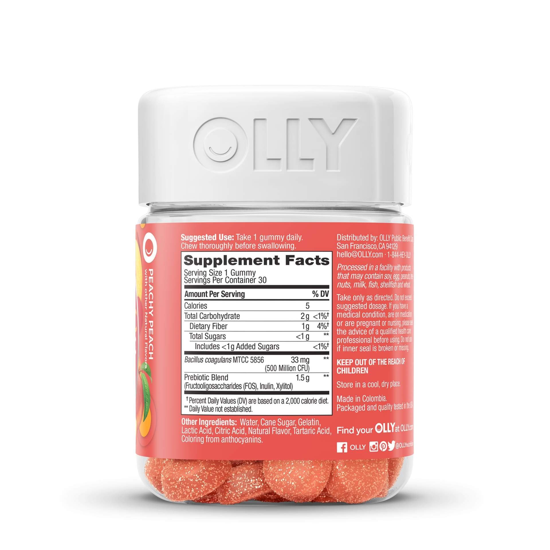 Foto 9 pulgar | Venta Internacional - Gominola Probiótica Olly Digestive Support Melocotón 30 Ml