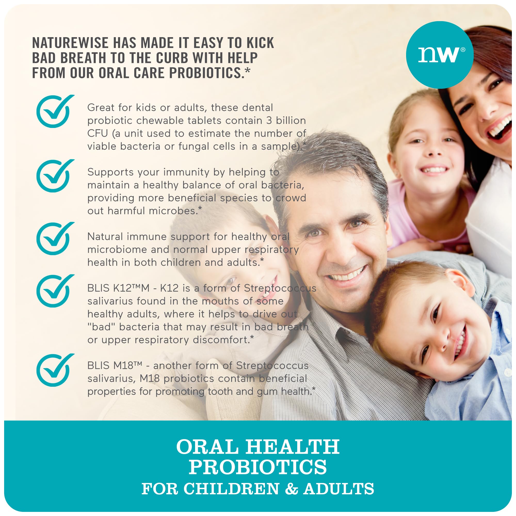Foto 5 | Venta Internacional - Tabletas Probióticas Naturewise Para La Salud Bucal Y El Cuidado De Los Dientes