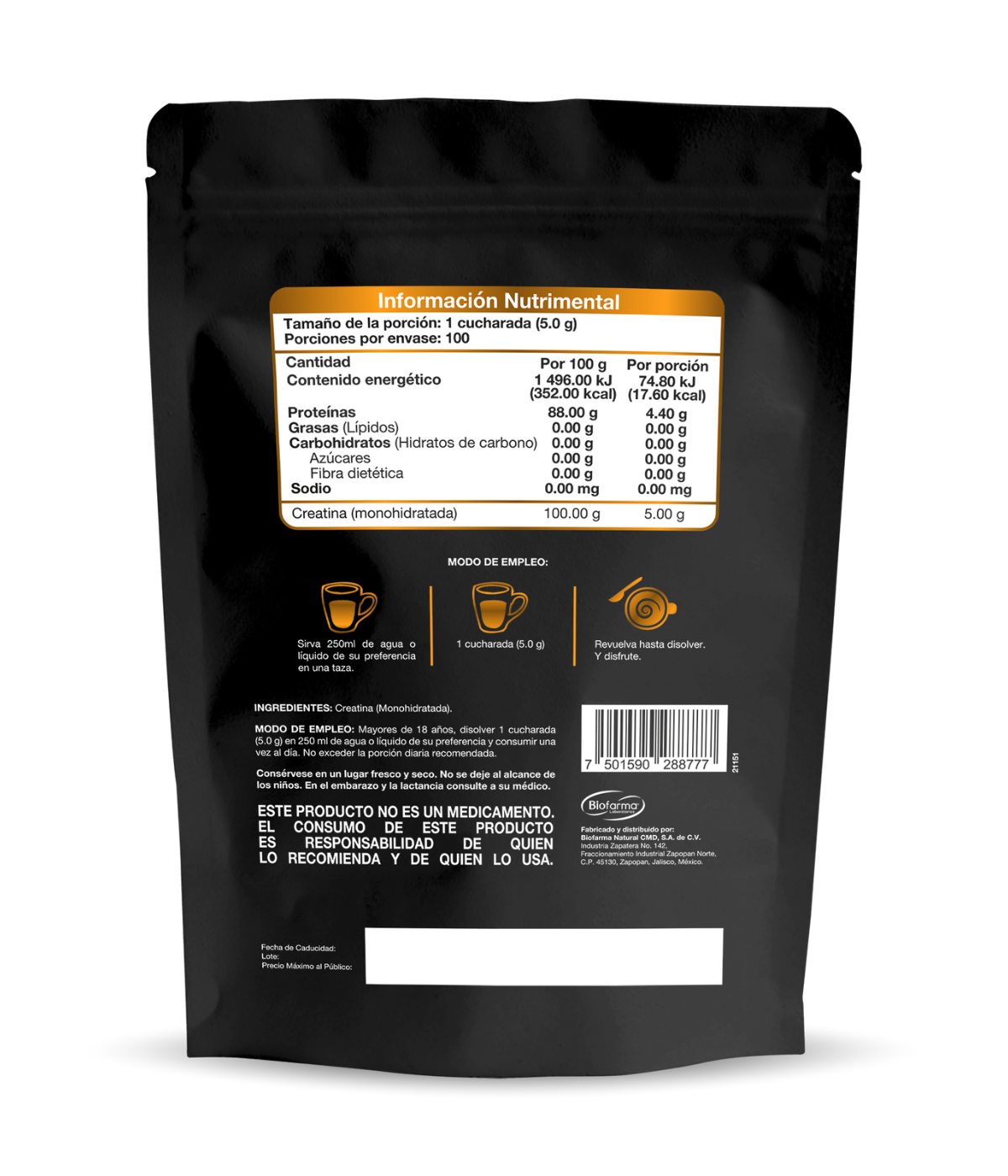 Foto 3 pulgar | Creatina Alta Pureza Vito 500gr