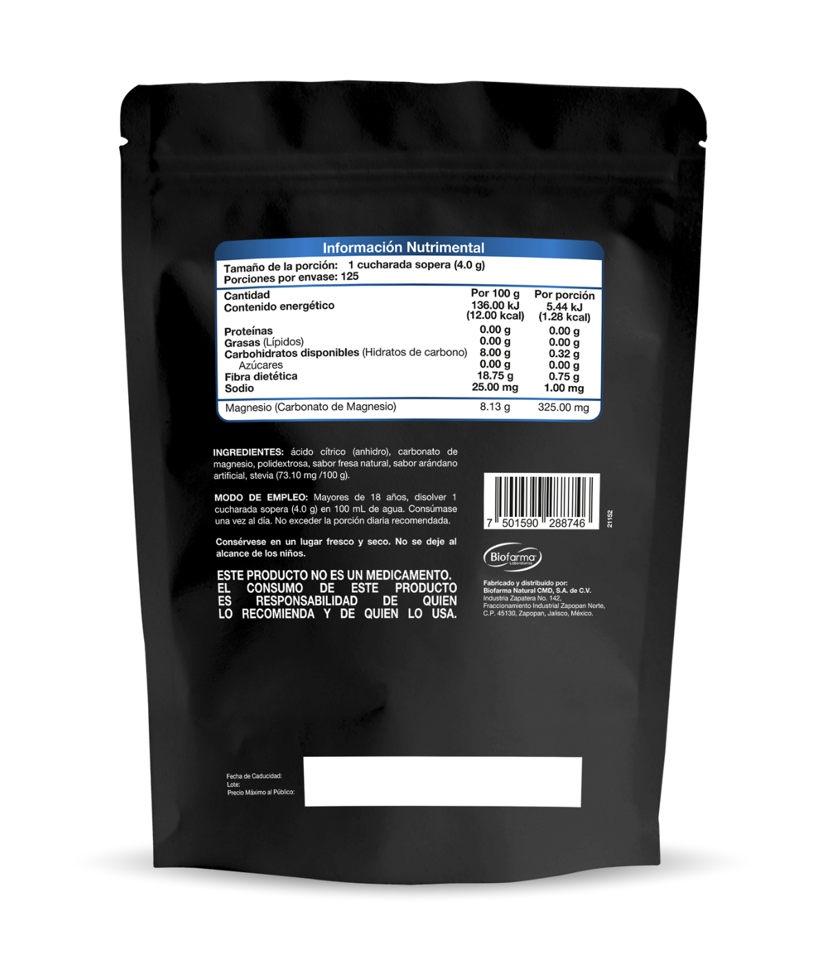 Foto 3 pulgar | Carbonato De Magnesio Vito 500gr Sabor Fresa-arándano