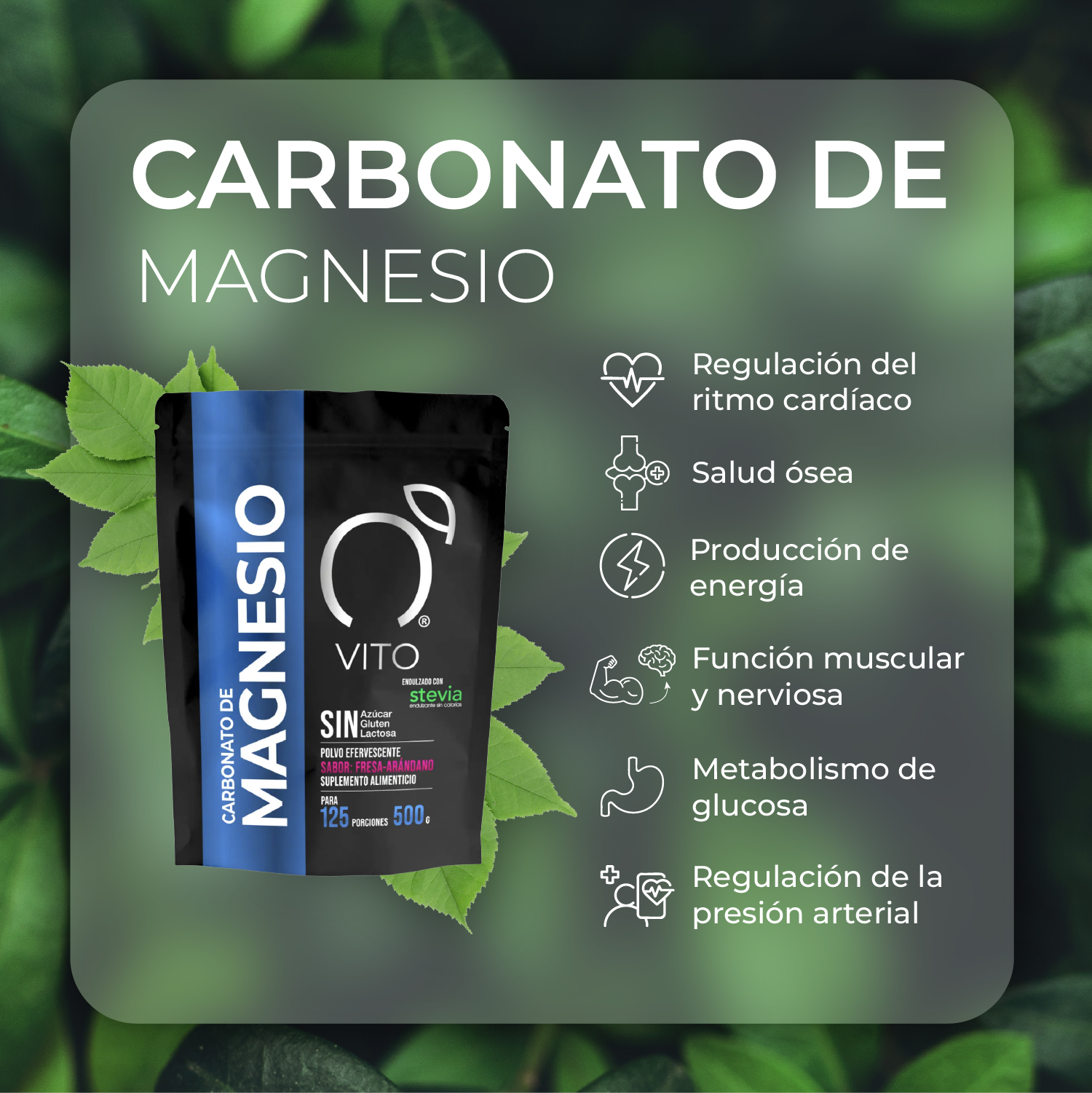 Foto 4 | Carbonato de Magnesio Vito 500gr Sabor Fresa y Arándano
