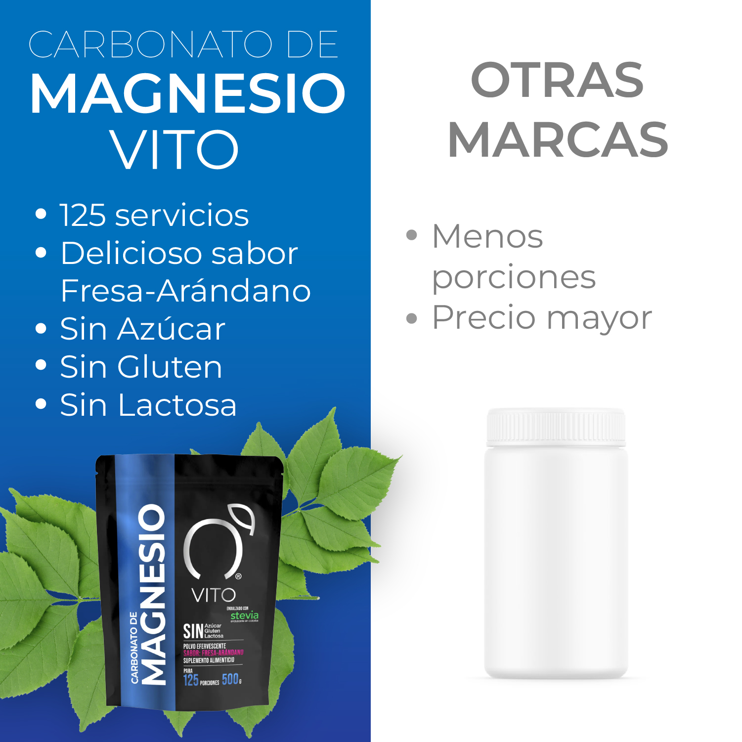 Foto 6 pulgar | Carbonato de Magnesio Vito 500gr Sabor Fresa y Arándano
