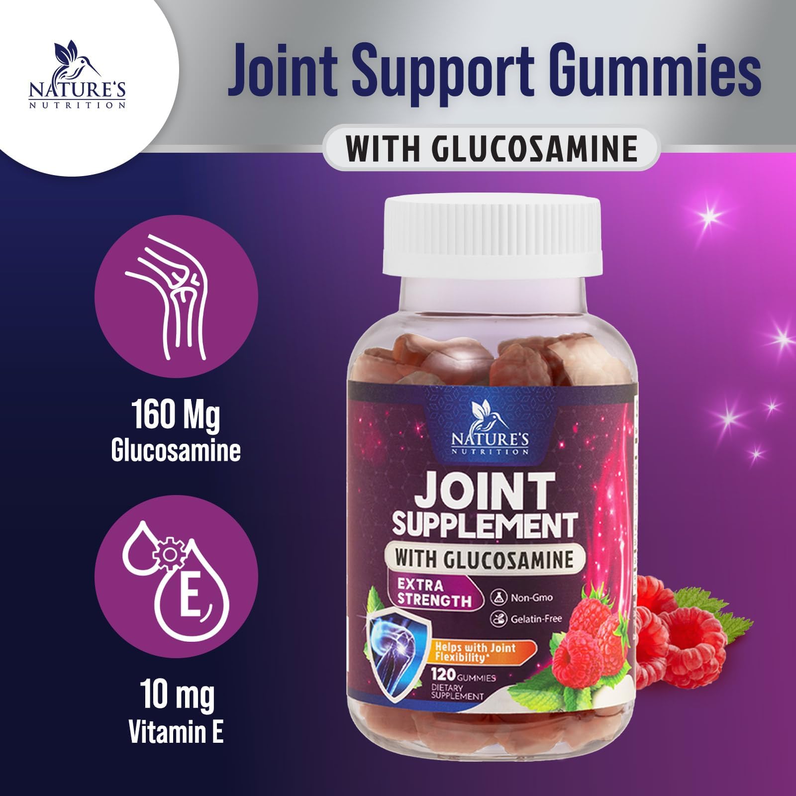 Foto 4 pulgar | Gomitas Supplement Nature's Nutrition Para Apoyar Las Articulaciones, 60 Unidades - Venta Internacional.
