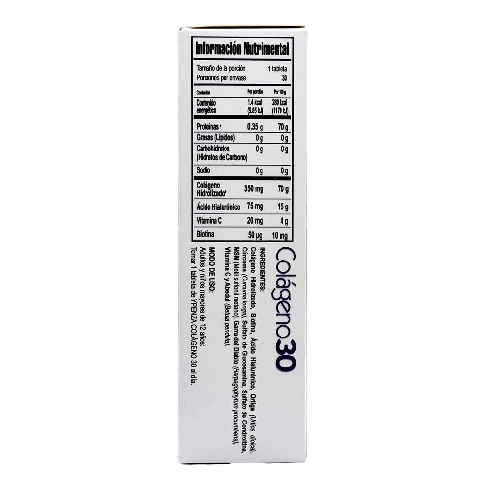 Foto 3 pulgar | Colágeno Hidrolizado Biotina Ácido Hialurónico Ypenza 30 Tabletas