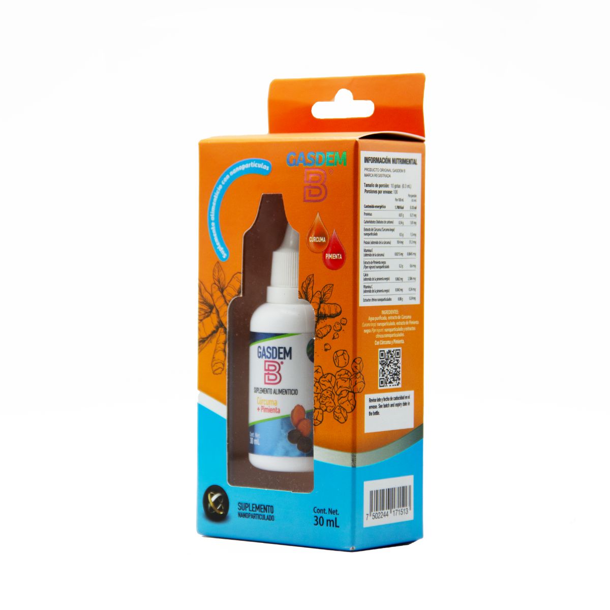 Foto 3 pulgar | Cúrcuma + Pimienta Gasdem-b 30 ml