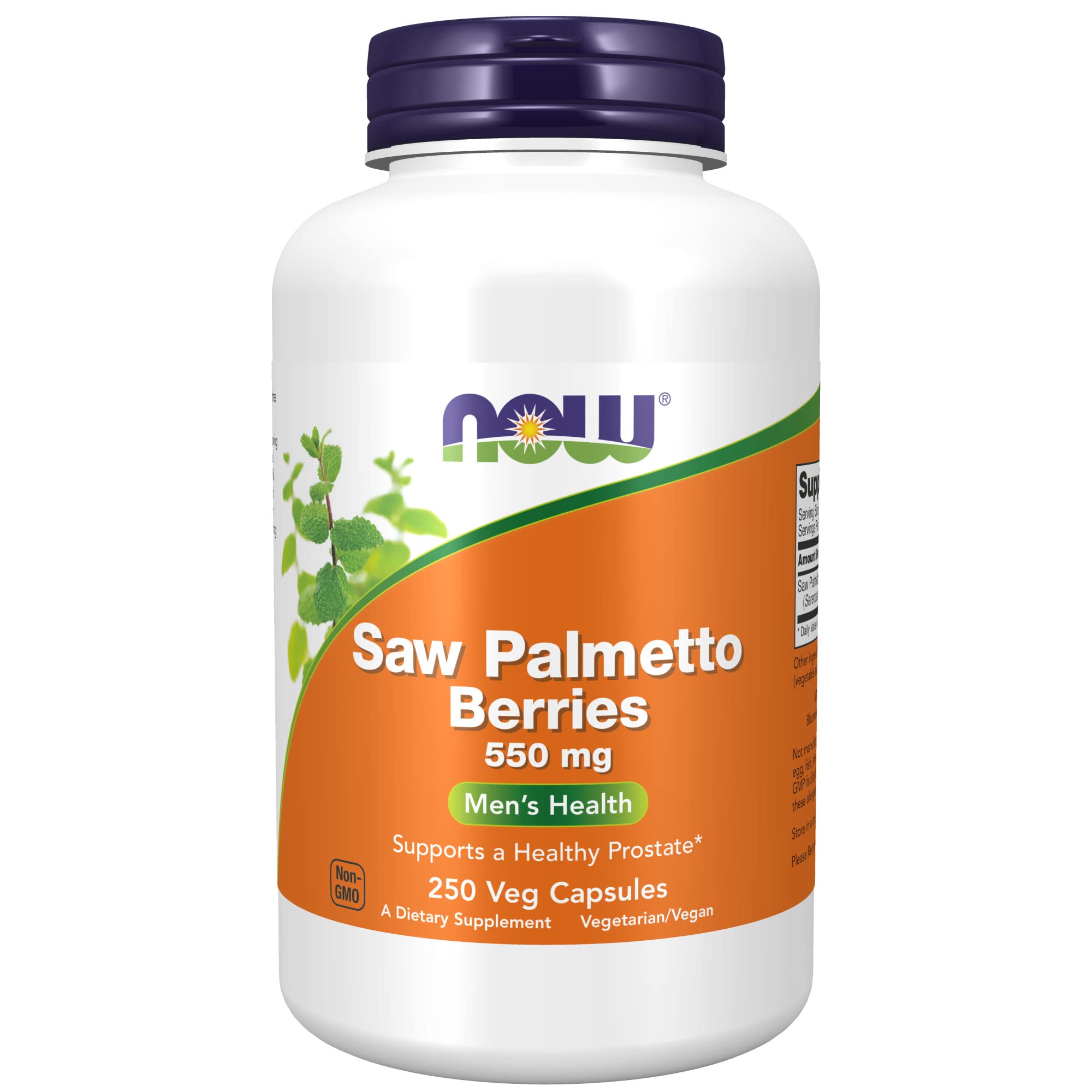 Suplemento Now: Bayas De Palma Enana Americana, 250 Cápsulas Vegetales, 550 Mg - Venta Internacional.