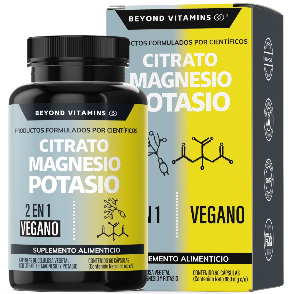 Foto 1 | Suplemento Alimenticio Beyond Vitamins Citrato de Magnesio + Potasio 60 Cápsulas