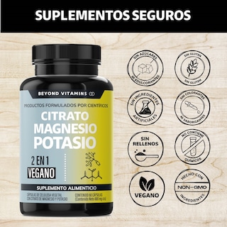 Foto 3 | Suplemento Alimenticio Beyond Vitamins Citrato de Magnesio + Potasio 60 Cápsulas