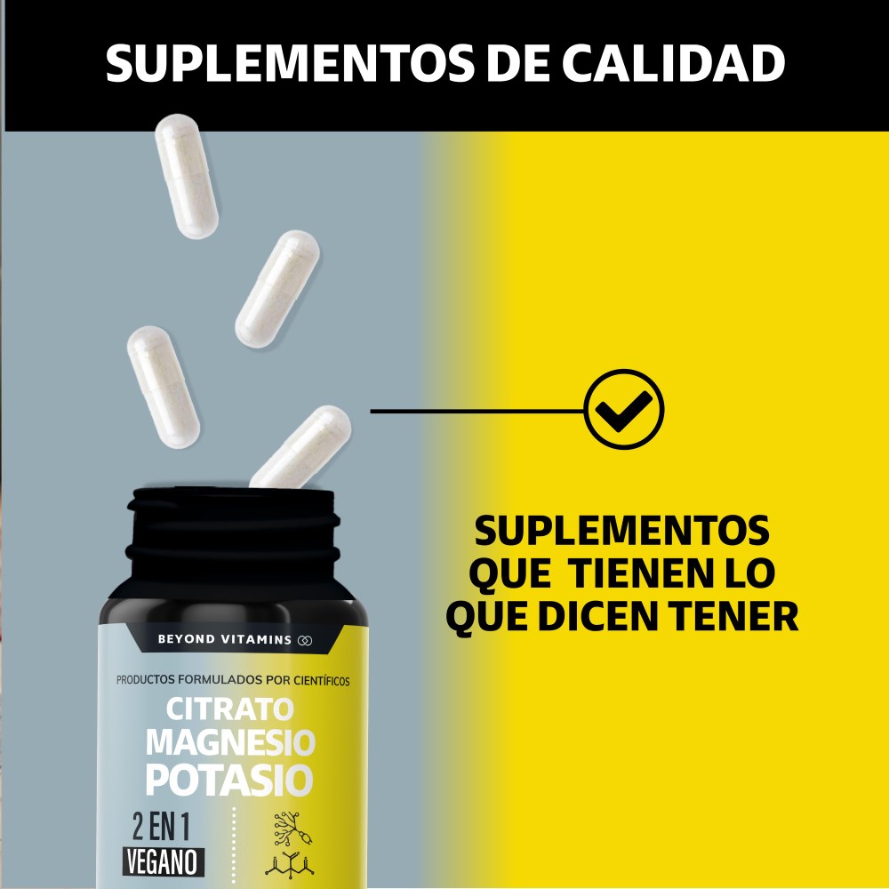 Foto 6 pulgar | Suplemento Alimenticio Beyond Vitamins Citrato de Magnesio + Potasio 60 Cápsulas