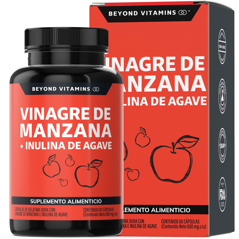 Foto 2 pulgar | Suplemento Alimenticio Beyond Vitamins de Vinagre de Manzana 60 Capsulas