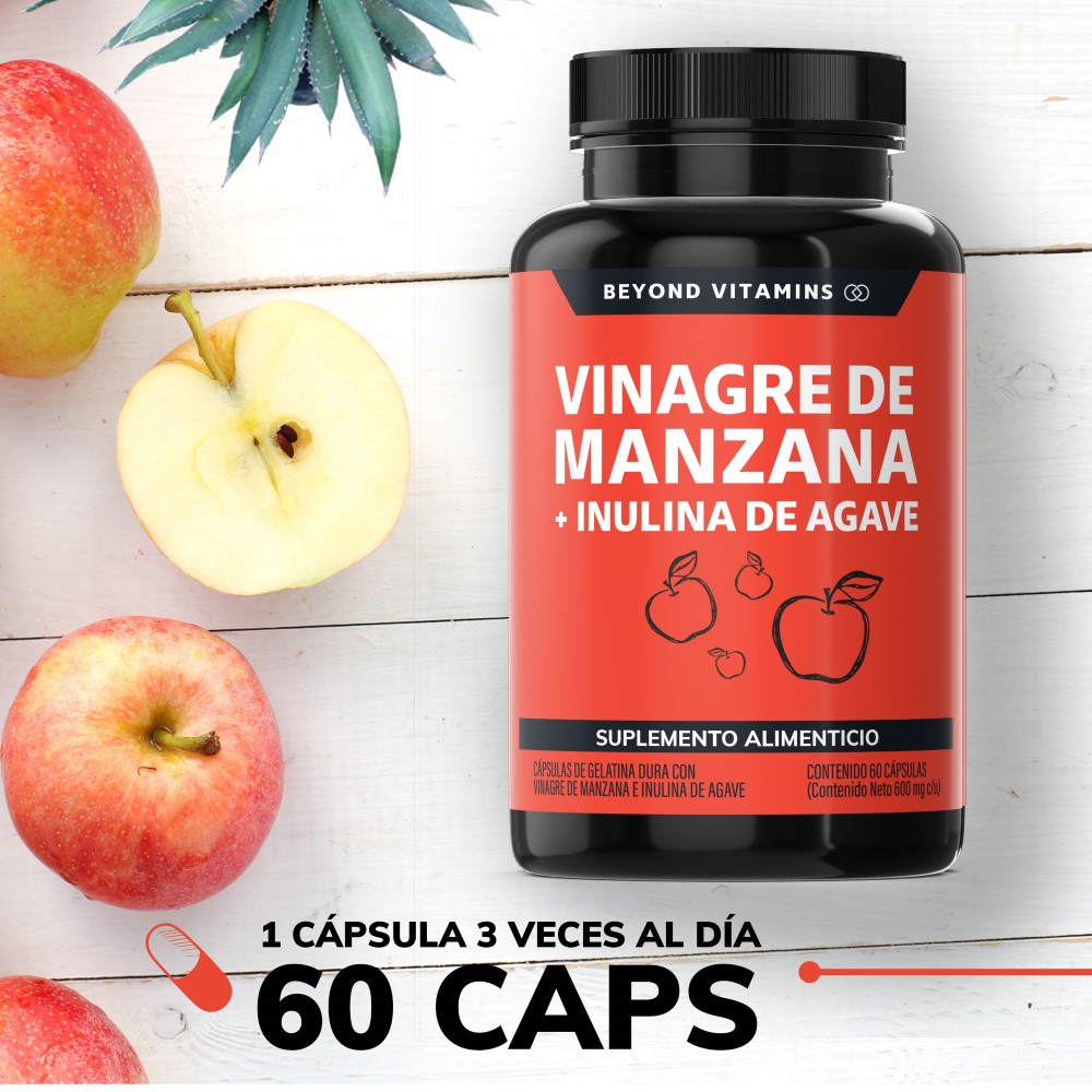 Foto 3 pulgar | Suplemento Alimenticio Beyond Vitamins de Vinagre de Manzana 60 Capsulas