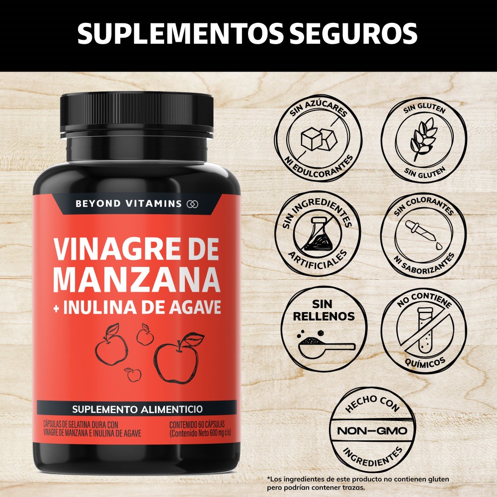 Foto 5 pulgar | Suplemento Alimenticio Beyond Vitamins de Vinagre de Manzana 60 Capsulas