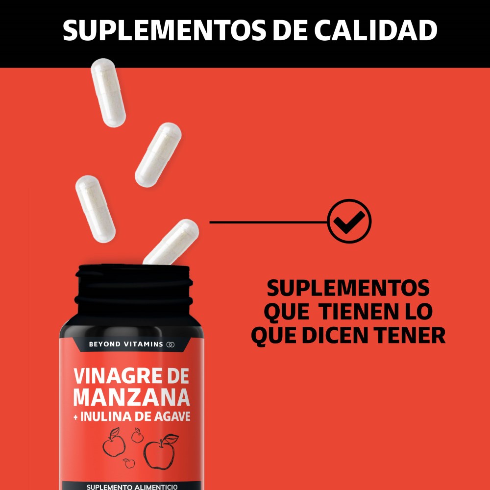 Foto 7 pulgar | Suplemento Alimenticio Beyond Vitamins de Vinagre de Manzana 60 Capsulas