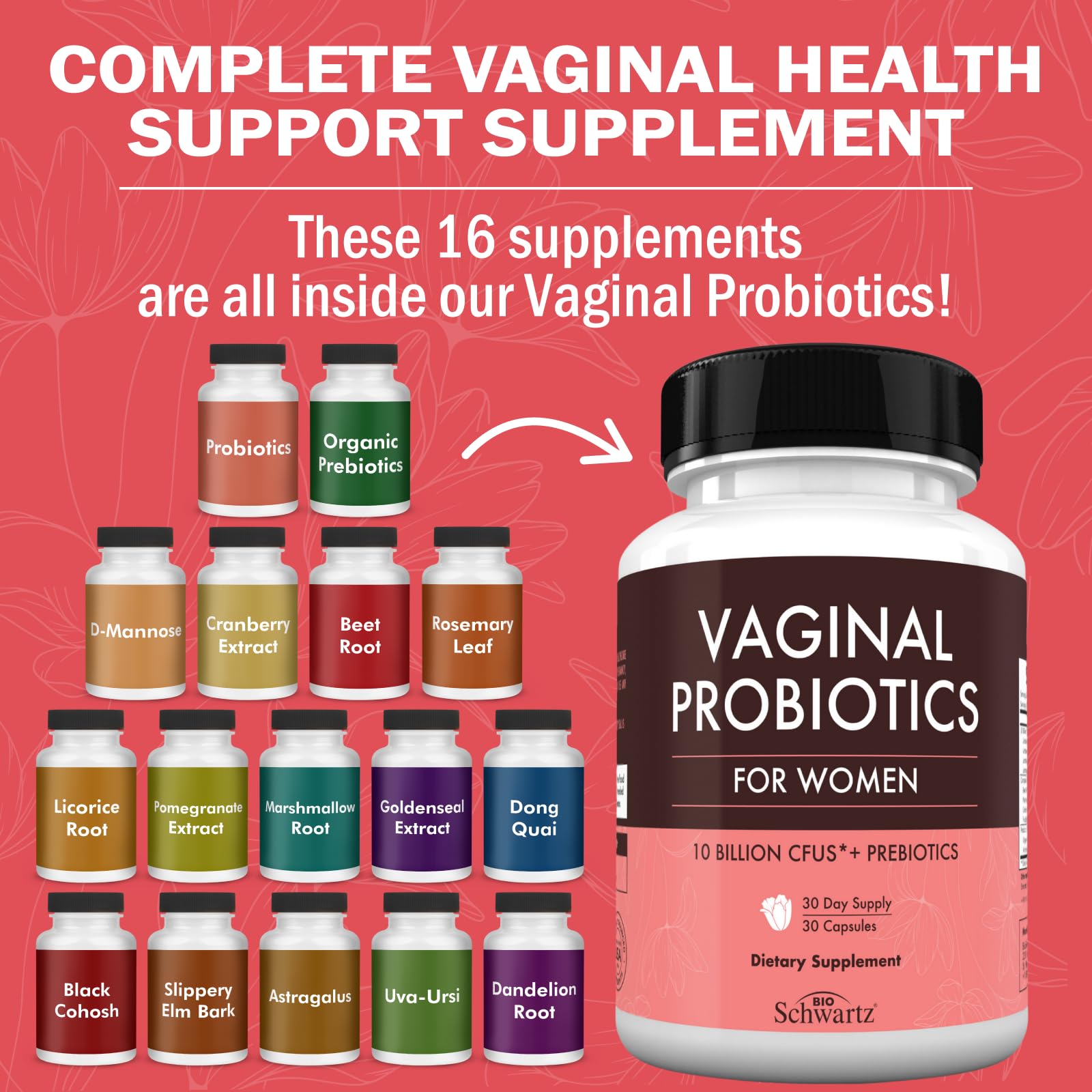 Foto 3 pulgar | Probióticos Vaginales Bioschwartz 16 En 1 Para Mujeres 30 Cápsulas - Venta Internacional.