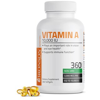 Foto 1 | Suplemento Bronson Vitamina A 10.000 Ui Cápsulas Blandas 360 Unidades - Venta Internacional