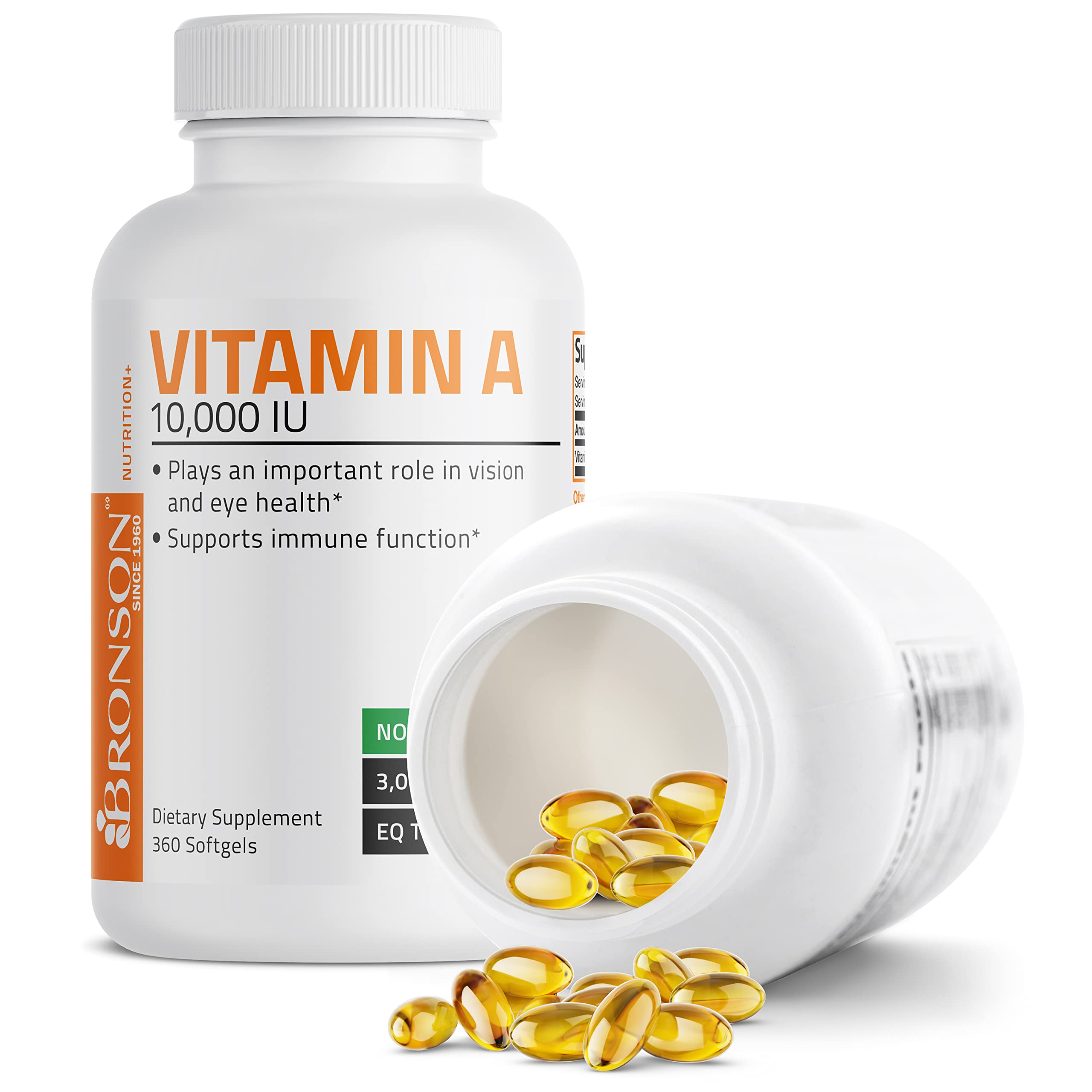Foto 5 pulgar | Suplemento Bronson Vitamina A 10.000 Ui Cápsulas Blandas 360 Unidades - Venta Internacional