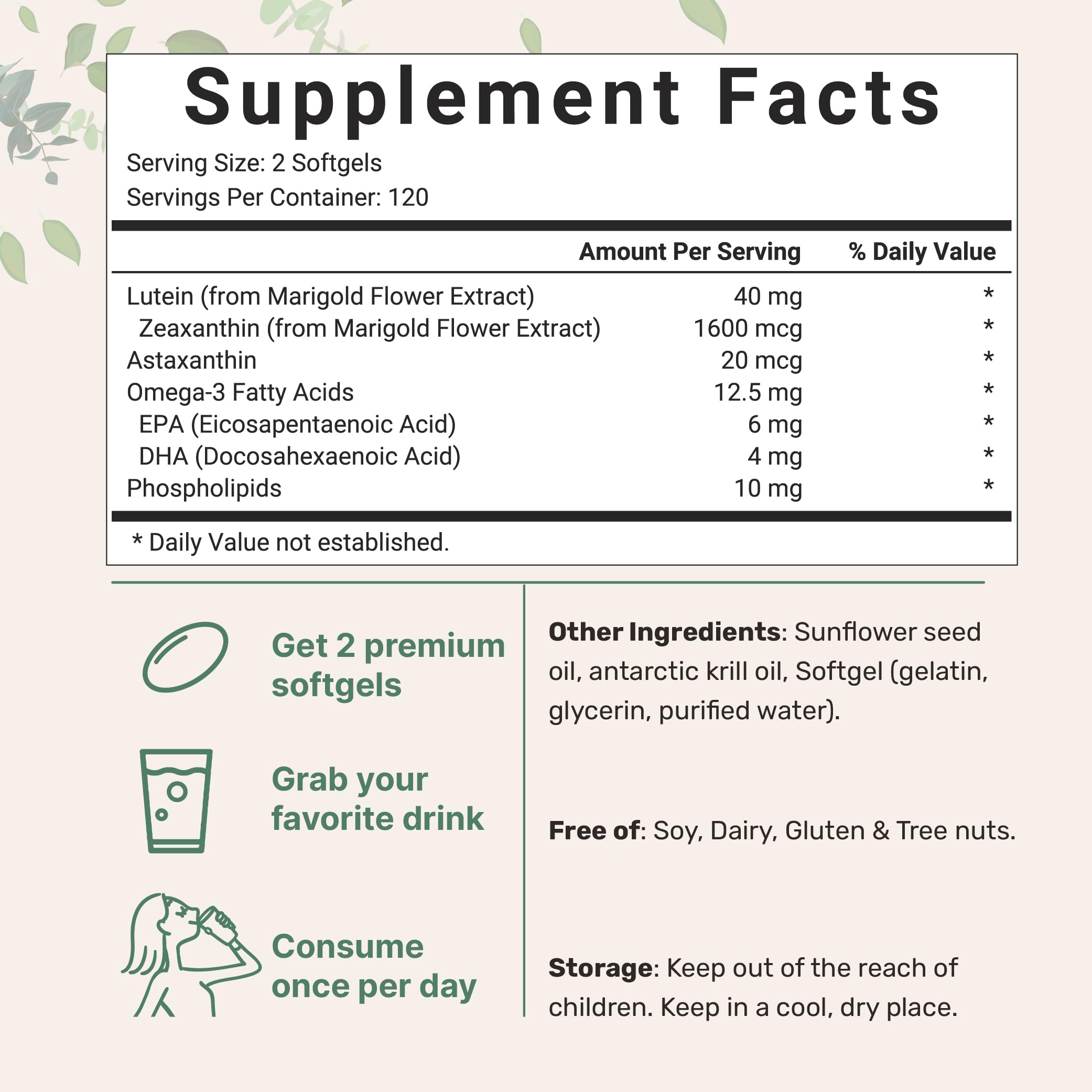Foto 3 pulgar | Suplemento Microingrediente De Luteína Y Zeaxantina 40 Mg X240 - Venta Internacional.
