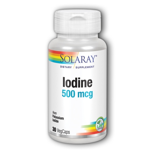 Suplemento Solaray Yodo 30 Cápsulas De Yoduro De Potasio 500 Mcg - Venta Internacional.