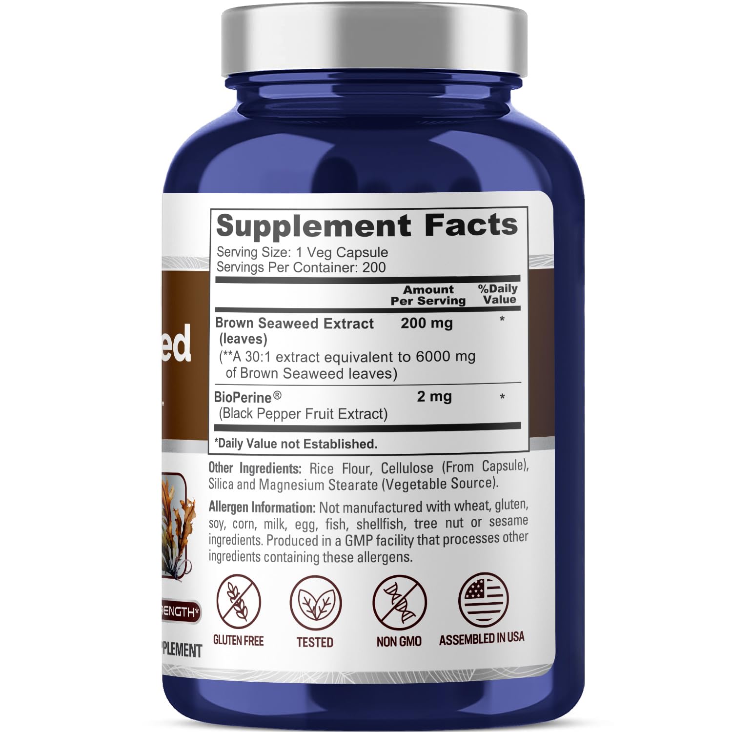 Foto 3 pulgar | Suplemento de Extracto de Algas Pardas NusaPure de 6000 mg con Bioperin - Venta Internacional