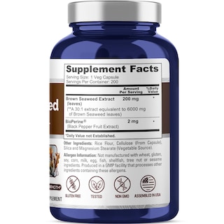 Foto 2 | Suplemento de Extracto de Algas Pardas NusaPure de 6000 mg con Bioperin - Venta Internacional