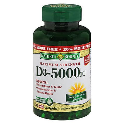 Suplemento Nature's Bounty D3 De Liberación Rápida 240 Cápsulas - Venta Internacional.