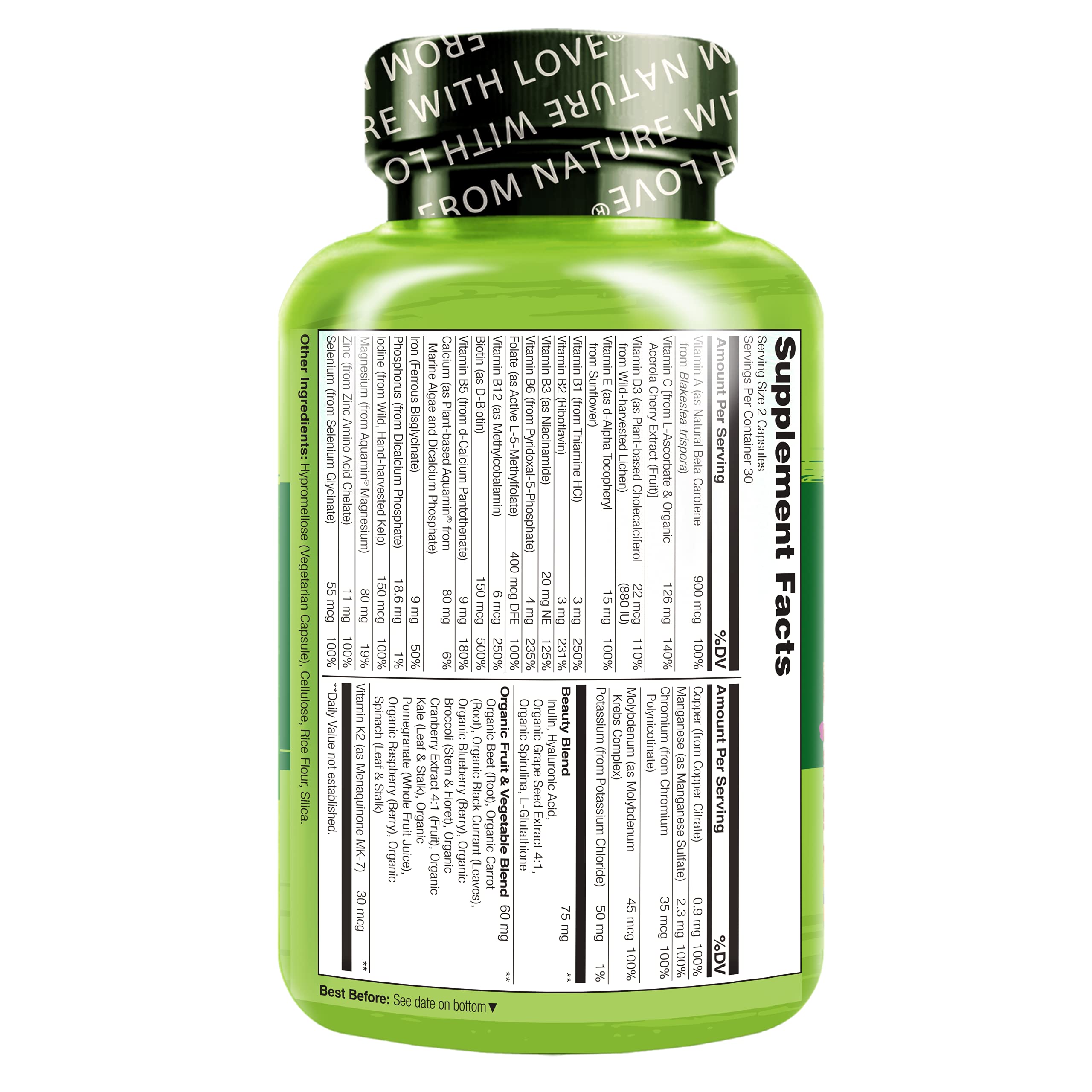 Foto 3 | Suplemento Multivitamínico Naturelo Whole Food 60 Cápsulas - Venta Internacional.