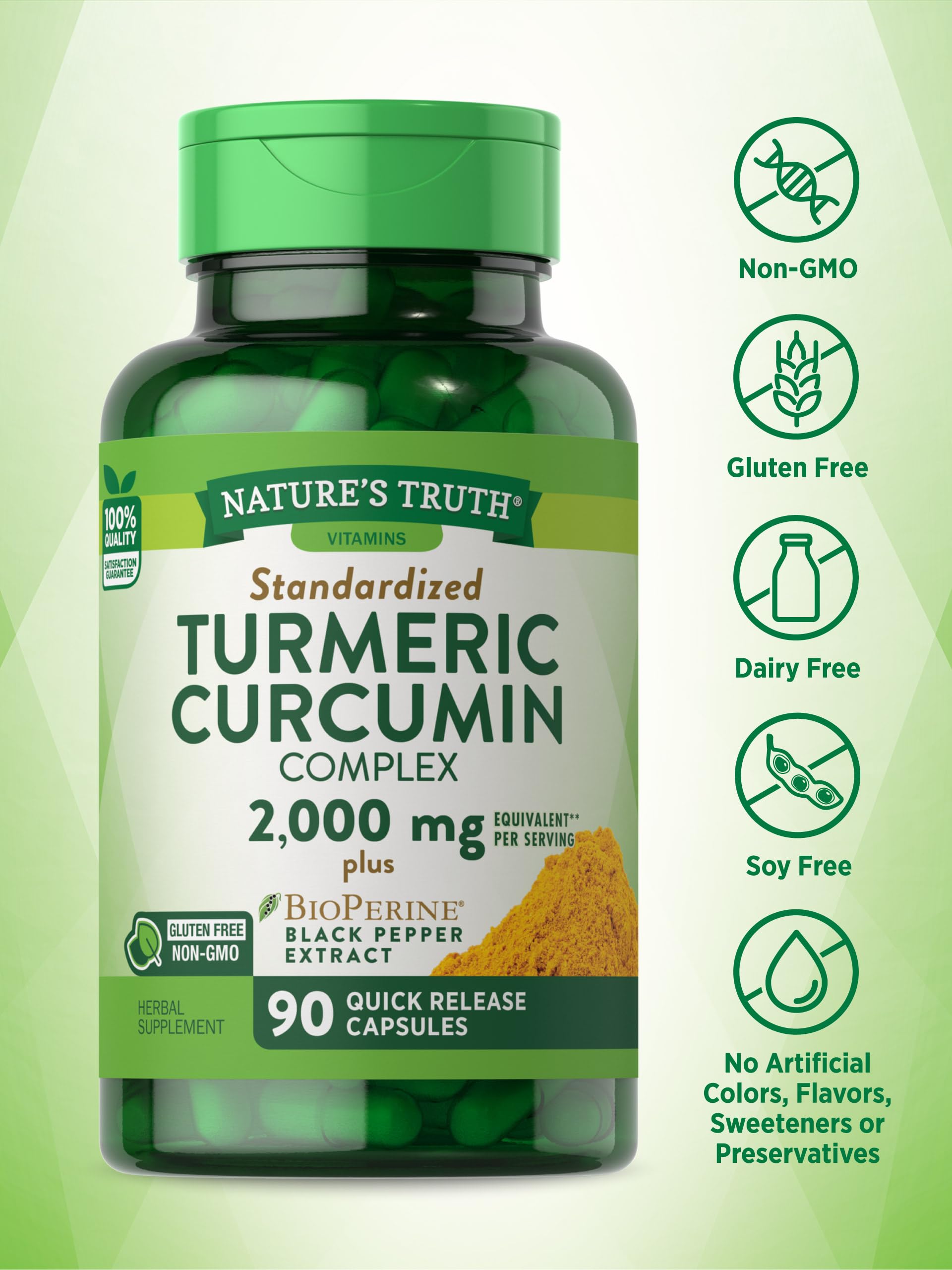 Foto 3 | Suplemento Del Complejo De Curcumina Y Cúrcuma Nature's Truth 2000 Mg 9 - Venta Internacional.