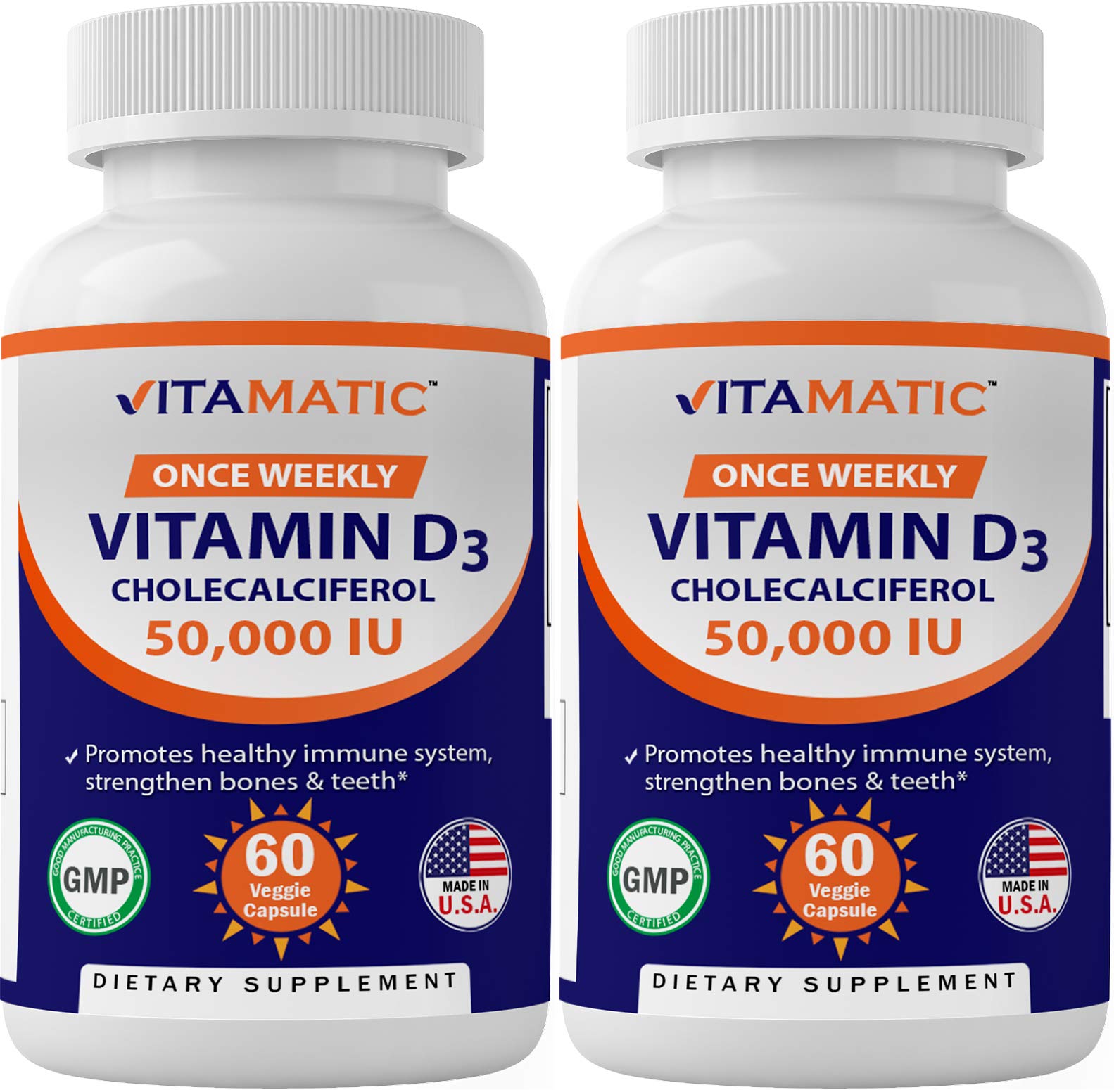 Foto 2 pulgar | Suplemento de Vitamina D3 50 000 Ui 60 Cápsulas 2 Frascos - Venta Internacional
