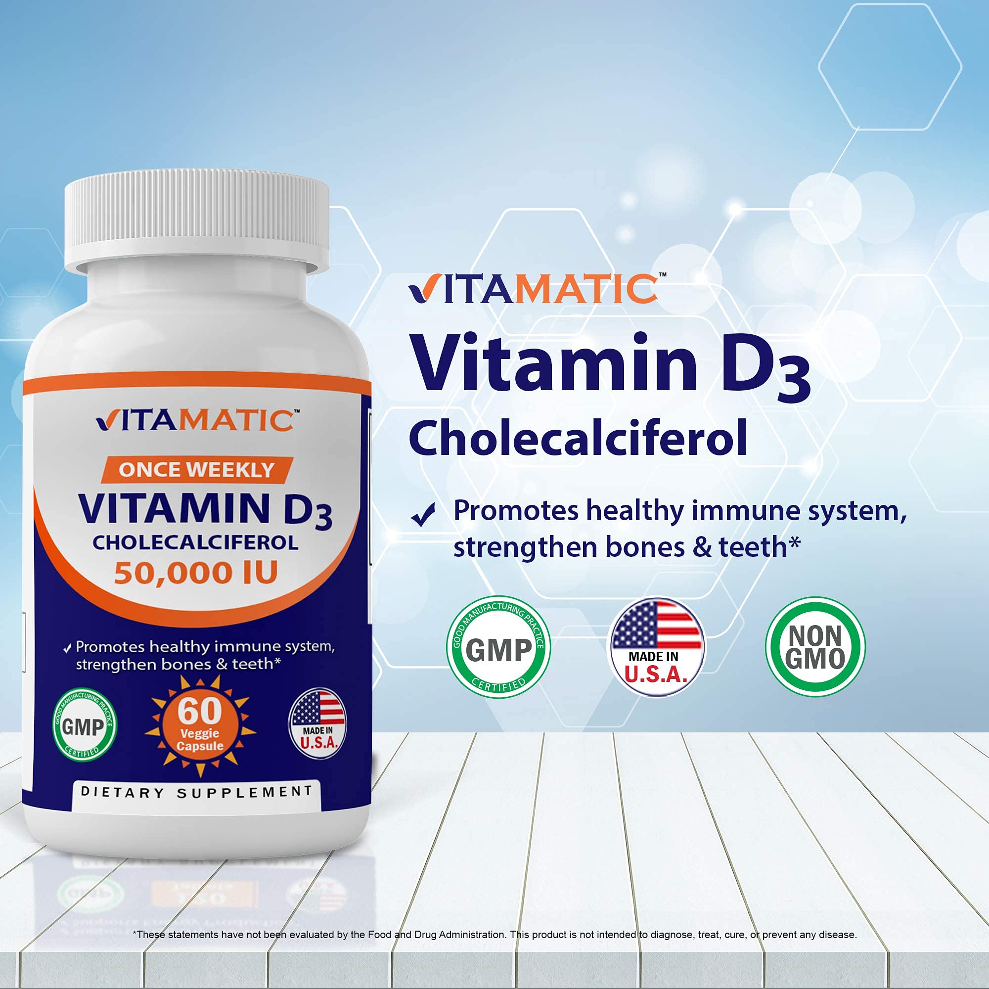 Foto 3 pulgar | Suplemento de Vitamina D3 50 000 Ui 60 Cápsulas 2 Frascos - Venta Internacional